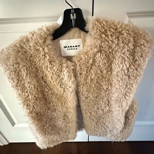 Isabel Marant Etoile Beige Teddy Jacket- Felix Vest